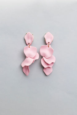 Leaf Earrings Light Pink
