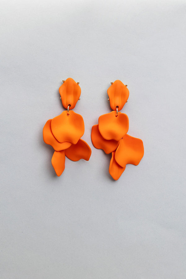 Leaf Earrings Orange