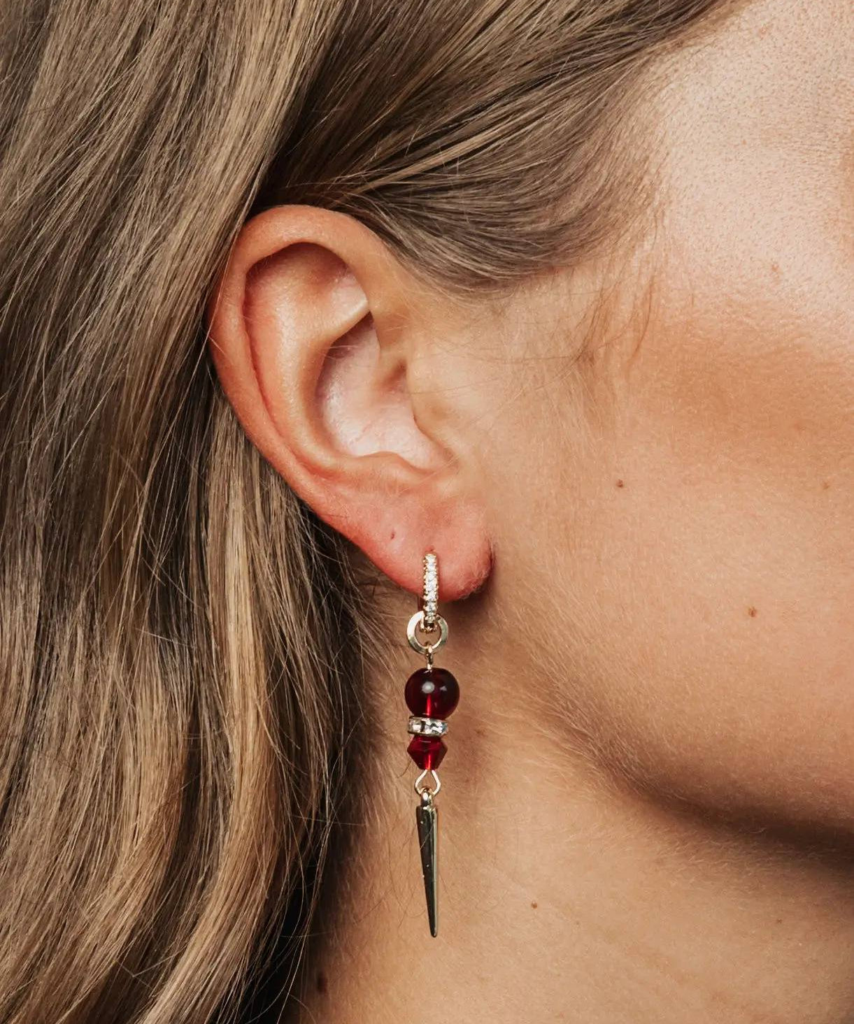 Bead Hoops Red