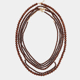 Brown Long Necklace 4 set