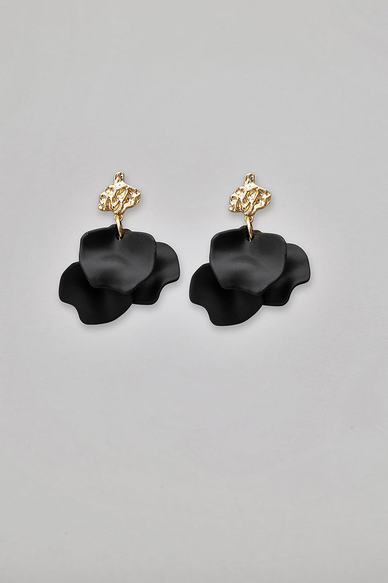 Hammered Earrings Short Black