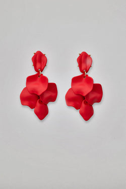 Leaf Earrings Red