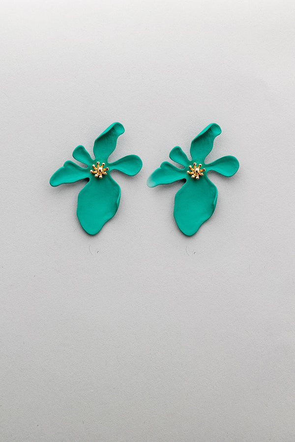 Flower Green Earrings