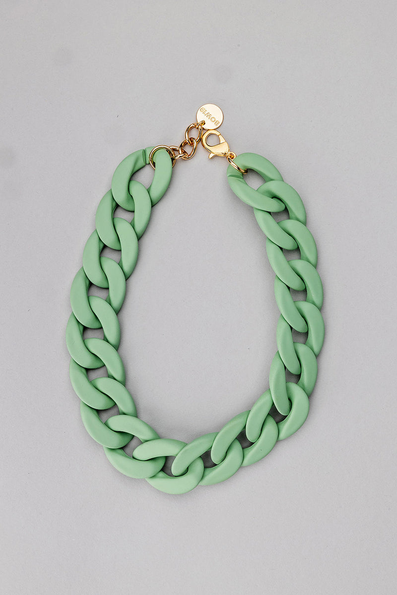 Long Bright Green Chunky Statement Necklace for Women – namana.london