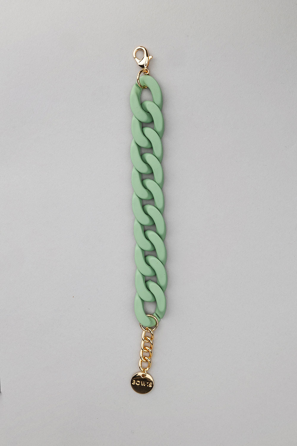 Big Chain Bracelet Soft Green Mat