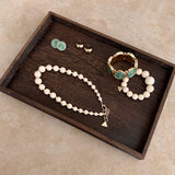 Dark Wood Tray with jewelries