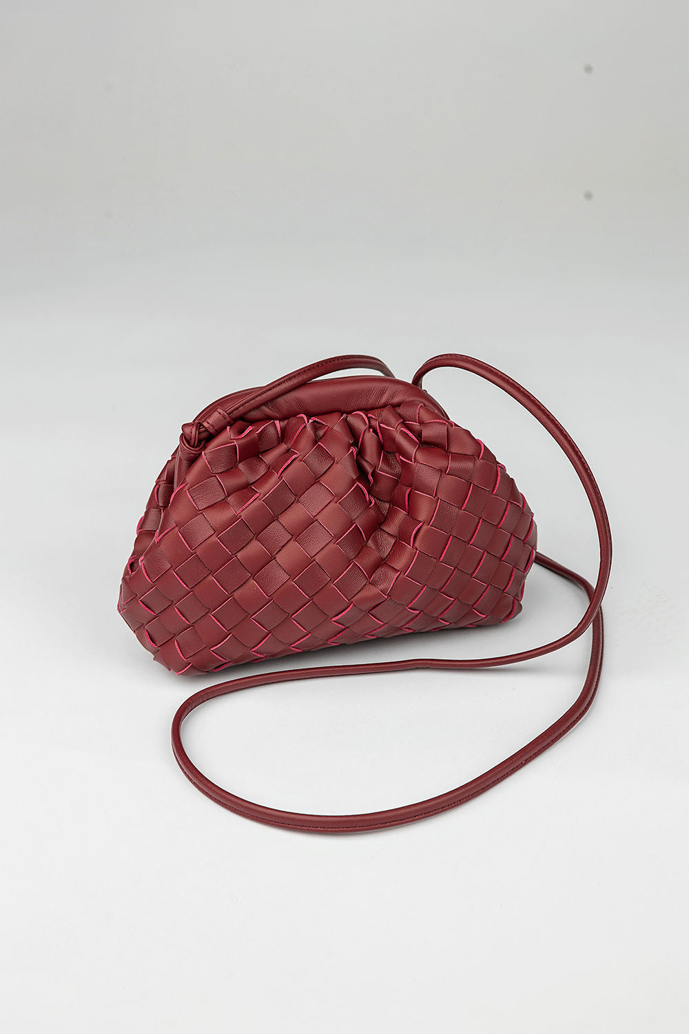 Dumpling Bag Braided Burgundy