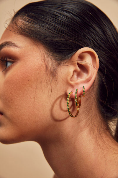 Emerald green hoops