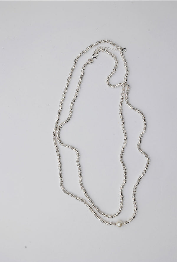 Glow Long Necklace Silver