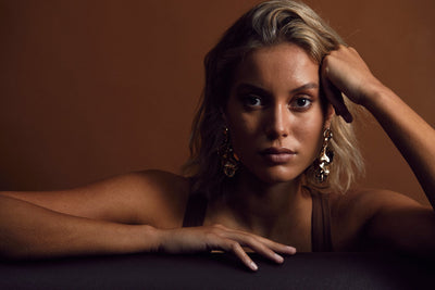 Leaf Earrings Metallic