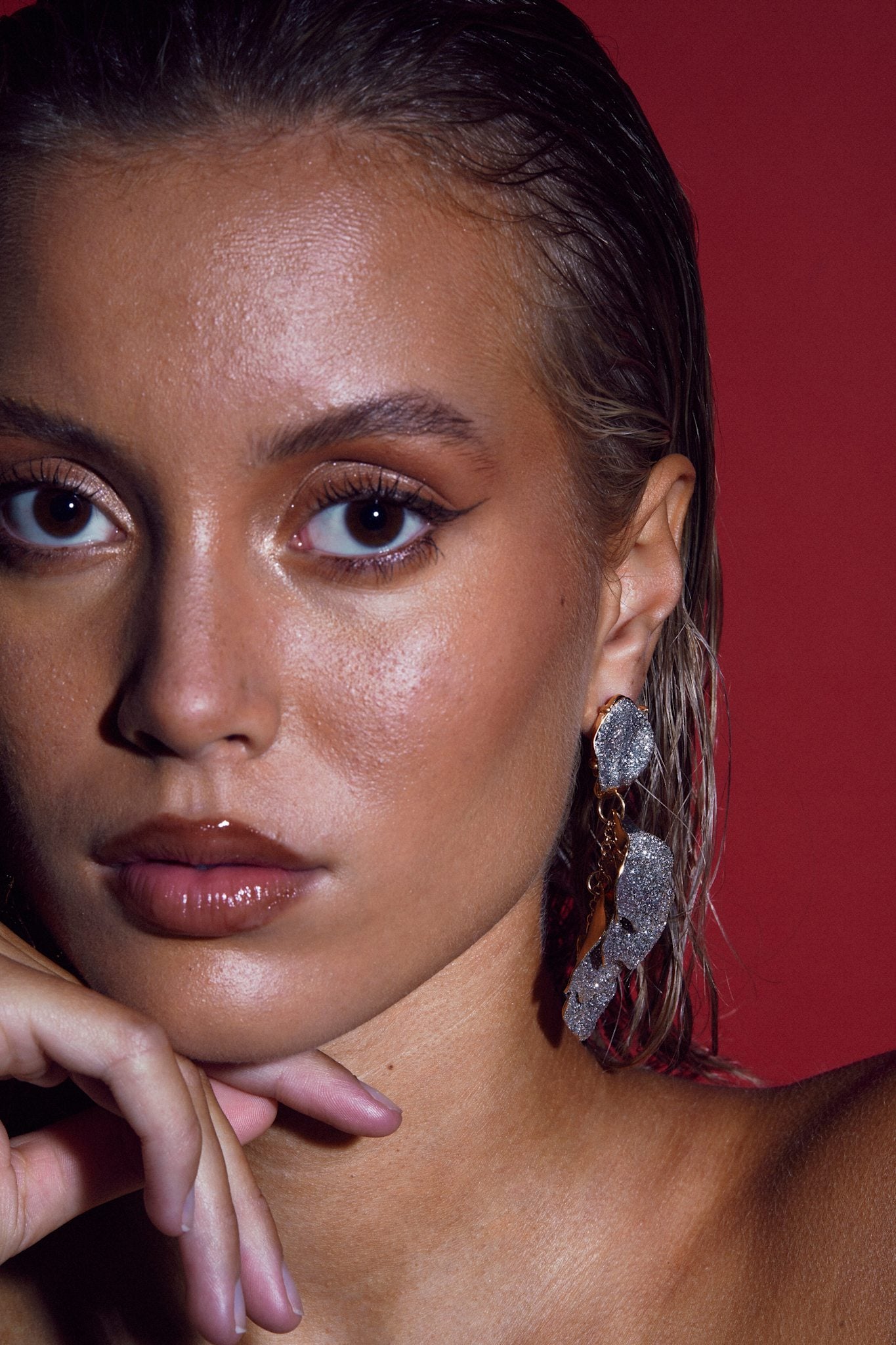 Leaf Earrings Glitter
