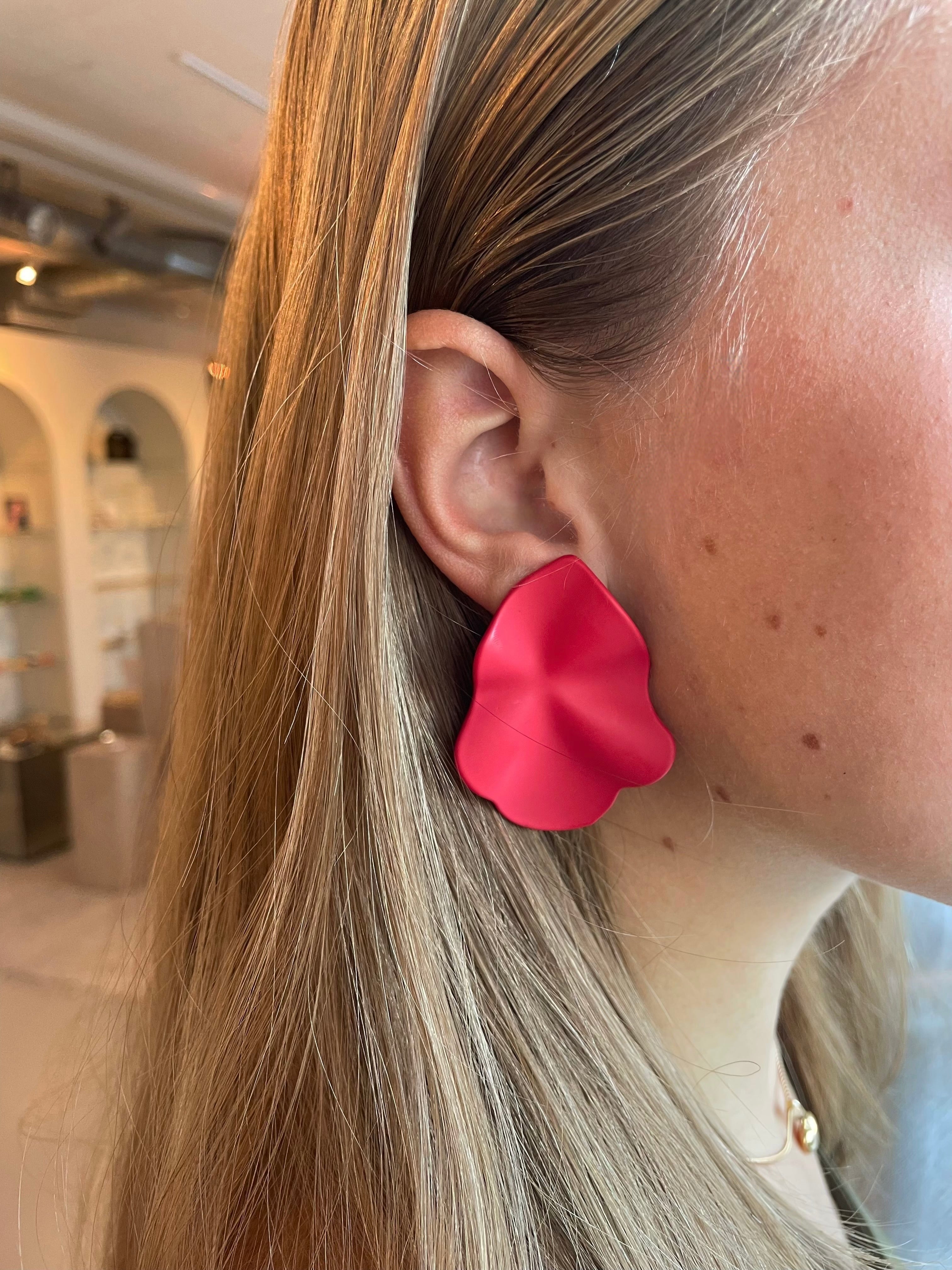 Lip Earrings Red