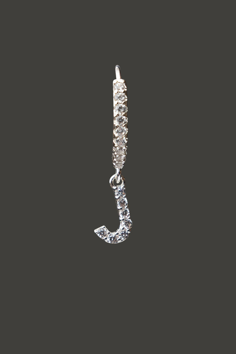 J Earring Silver