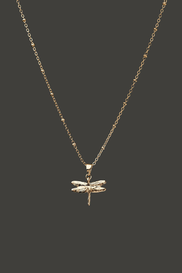 Dragonfly Necklace Gold