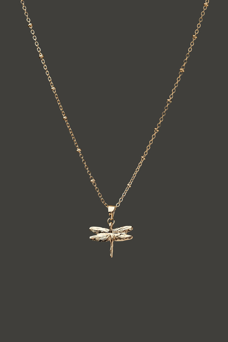 Dragonfly Necklace Gold