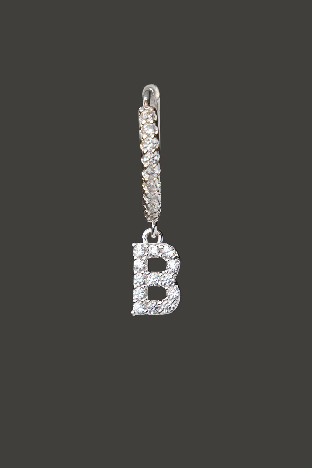 B Earring Silver