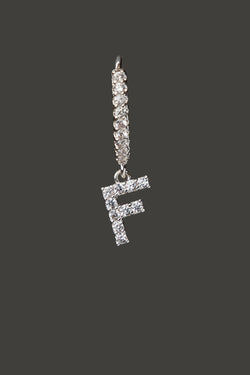 F Earring Silver