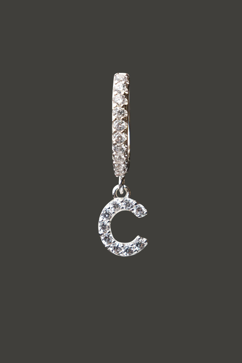 C Earring Silver