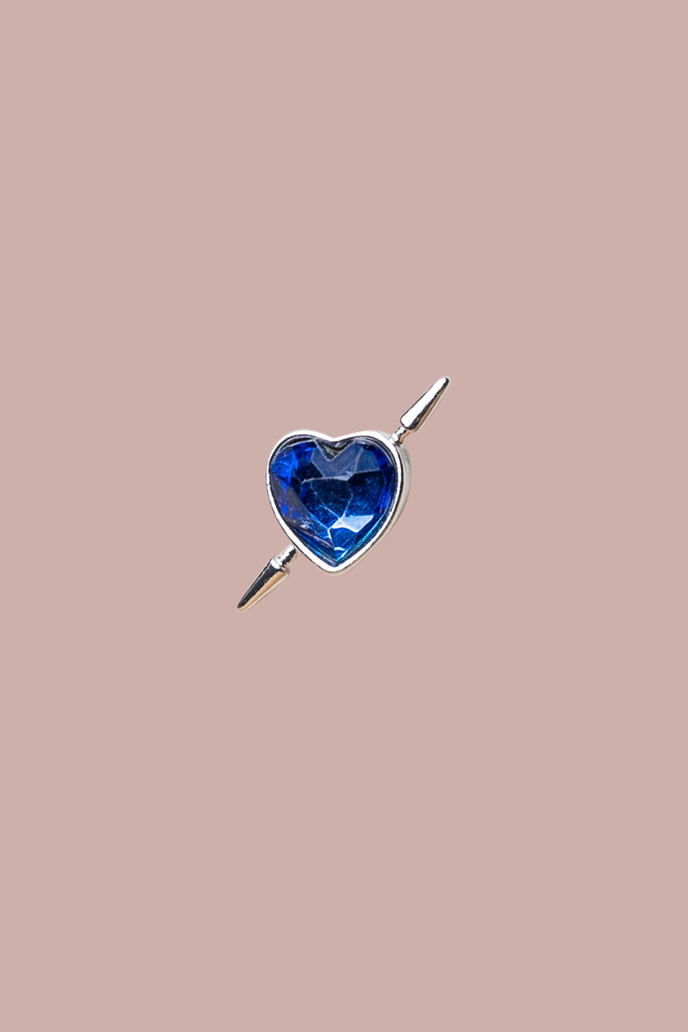 Amor Stud Silver Dark Blue Stone