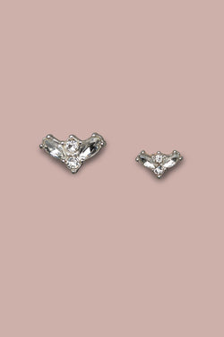 Crystal Fly Studs Silver