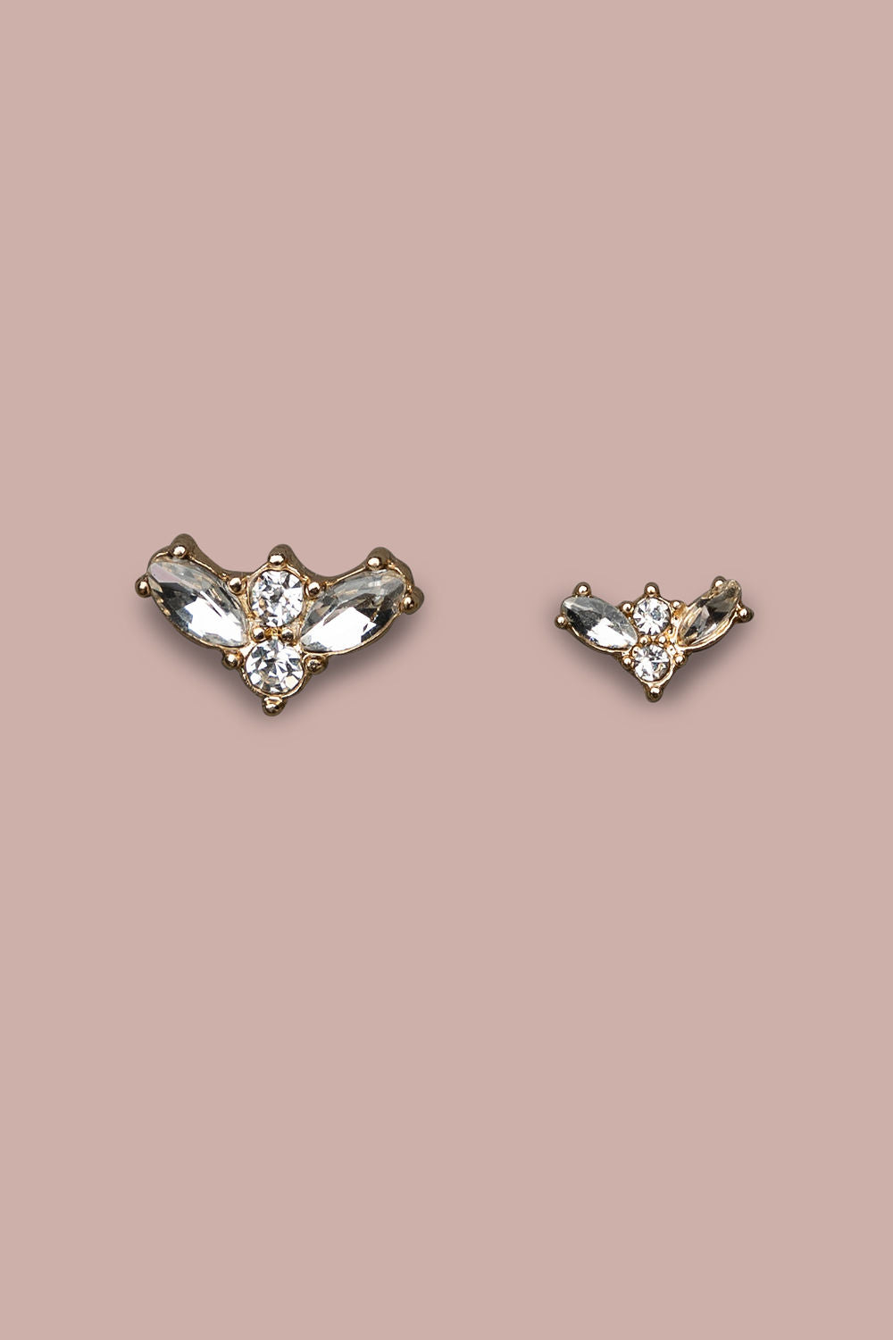 Crystal Fly Studs Gold