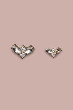 Crystal Fly Studs Gold