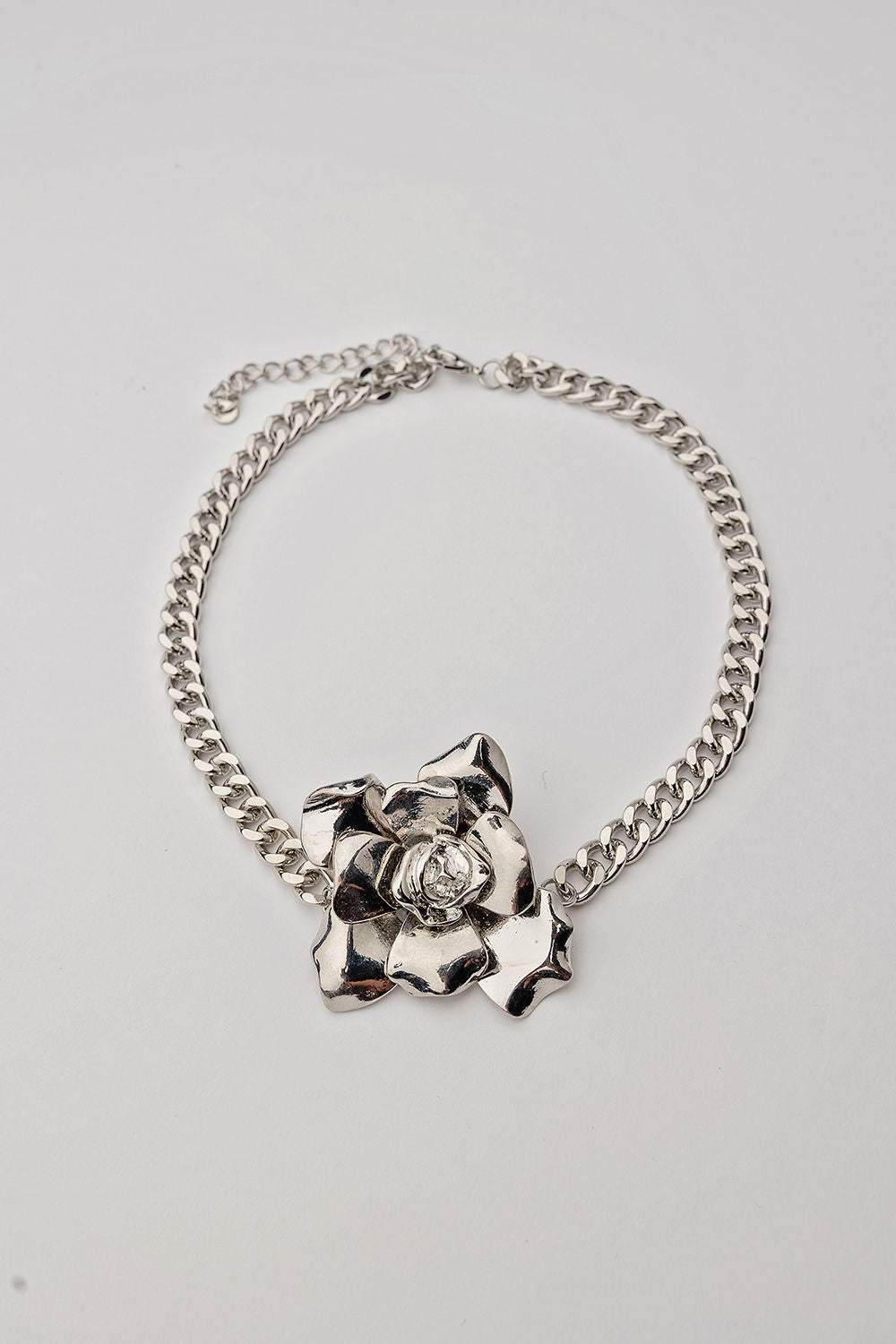 Rose Necklace Silver