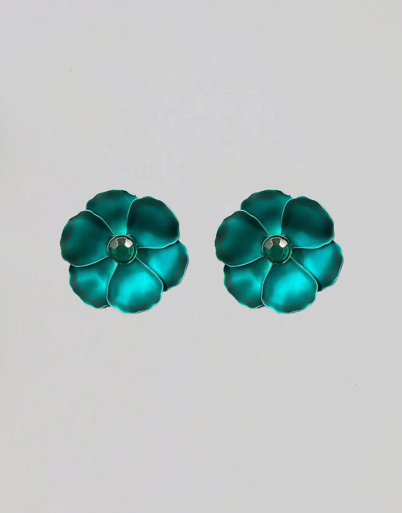 Flower Small Earrings Cz