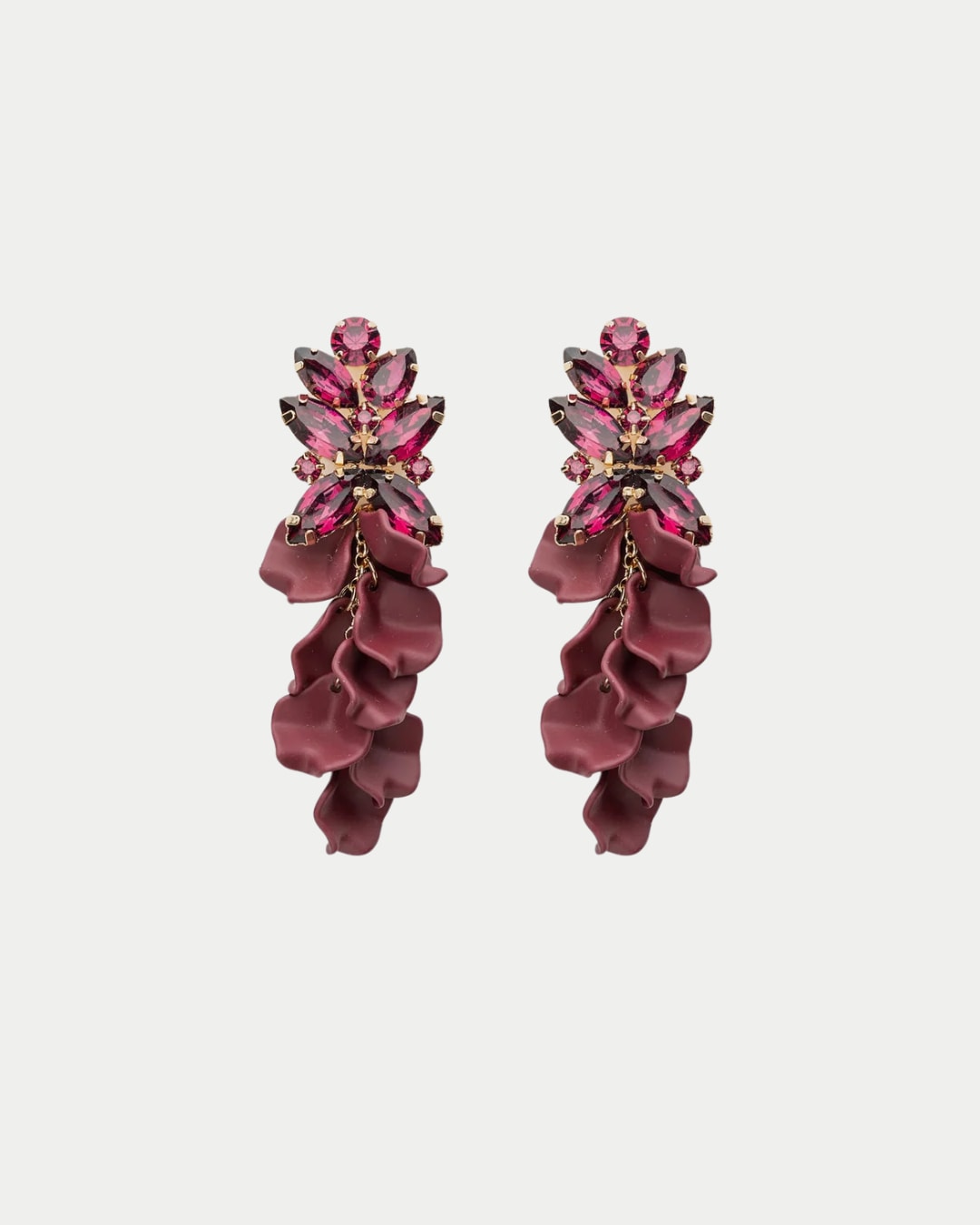 Leaf Big Stone Earrings
