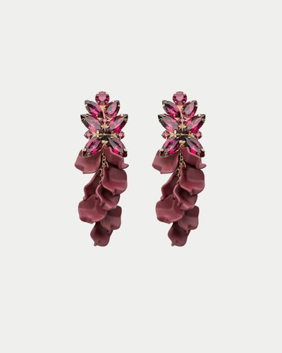 Leaf Big Stone Earrings