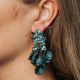 Leaf Big Stone Earrings