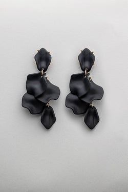 Leaf Earrings Black Mat