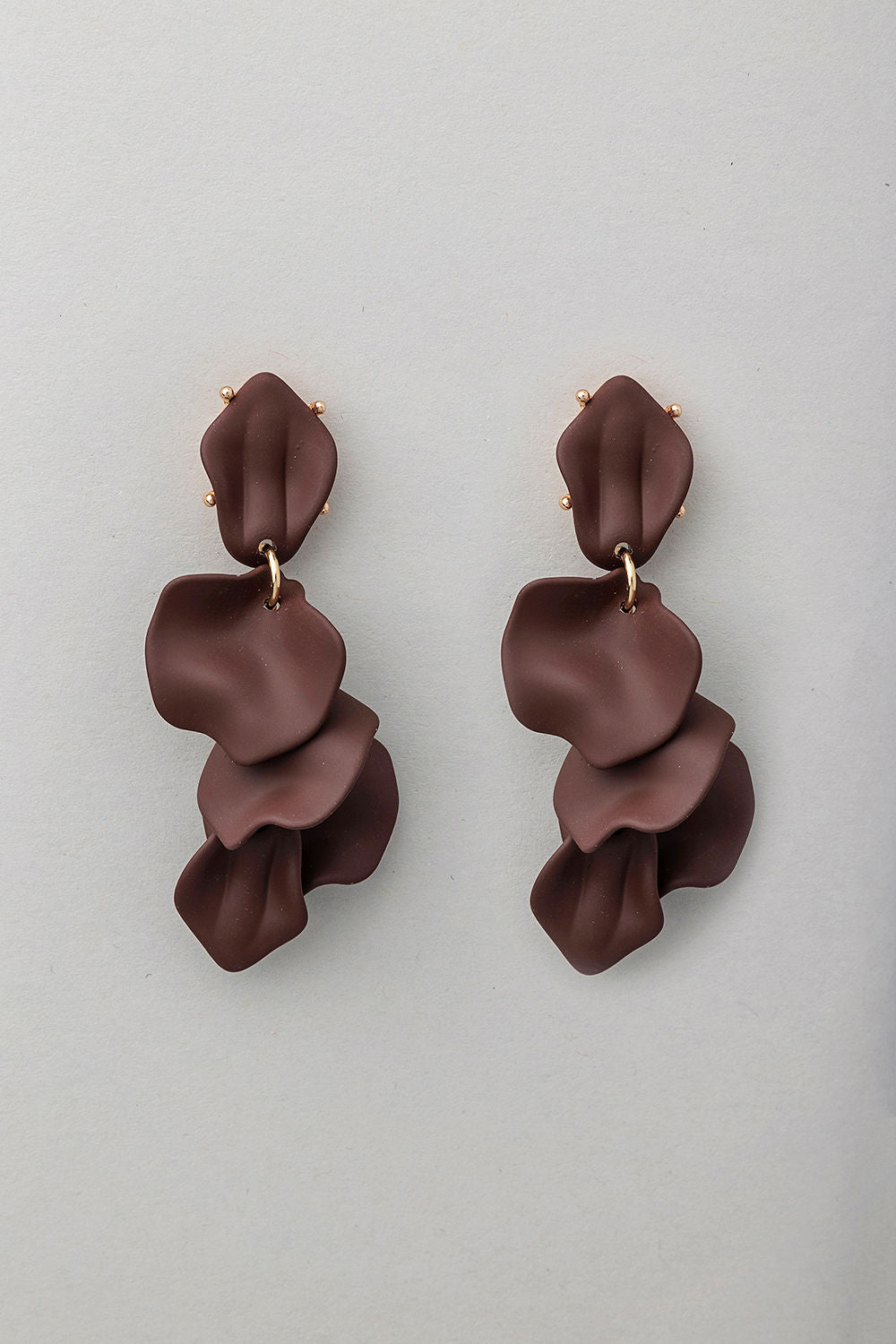 Leaf Earrings Dark Brown