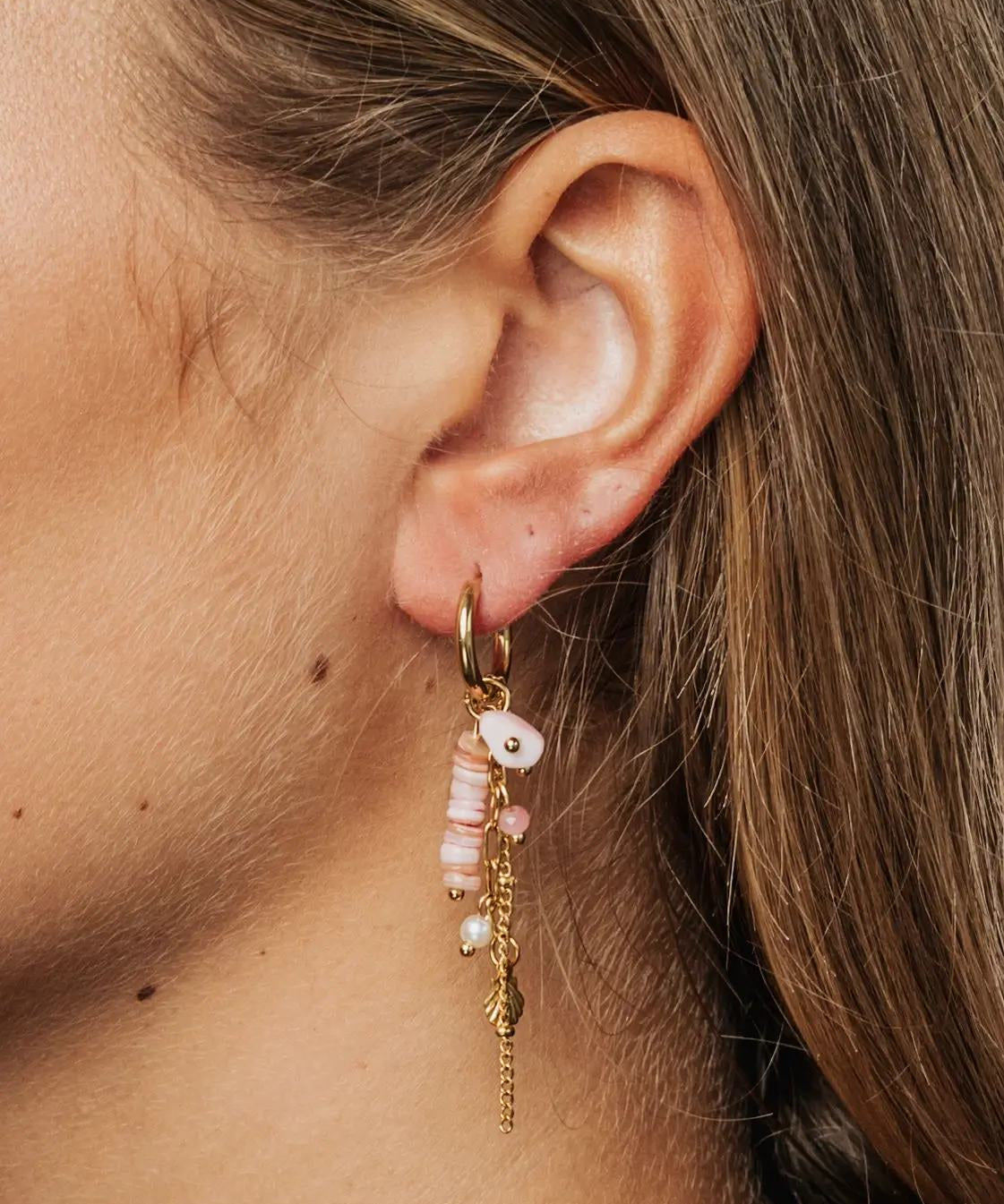 Pink Stone Earrings