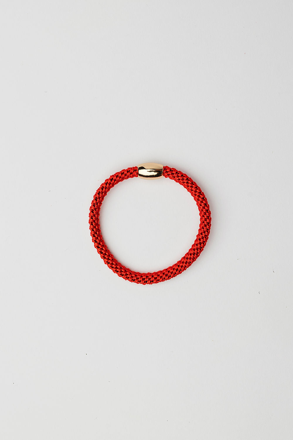 Elastic Hairband Thin Red w Gold