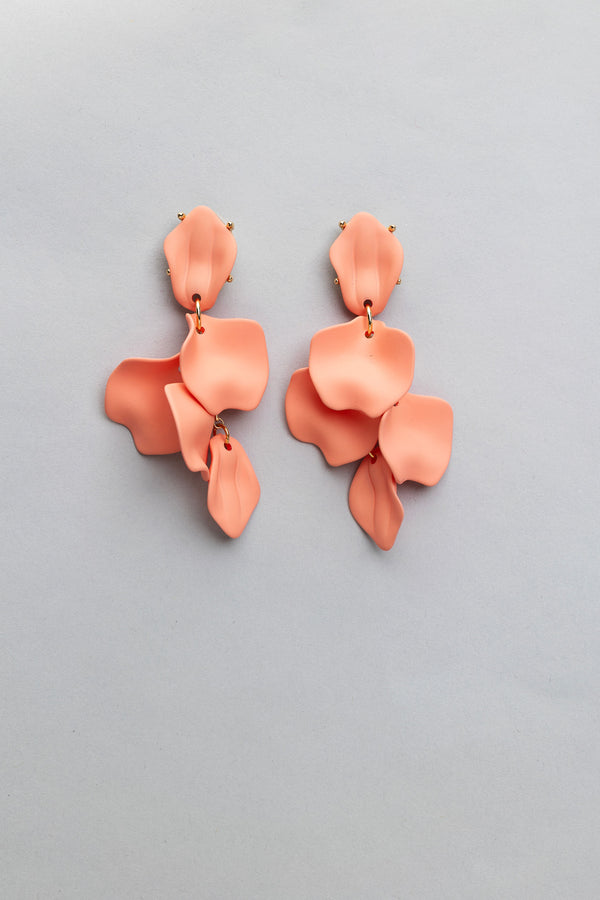 Leaf Earrings Coral