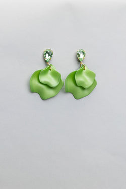 Leaf Earrings Lime with cz