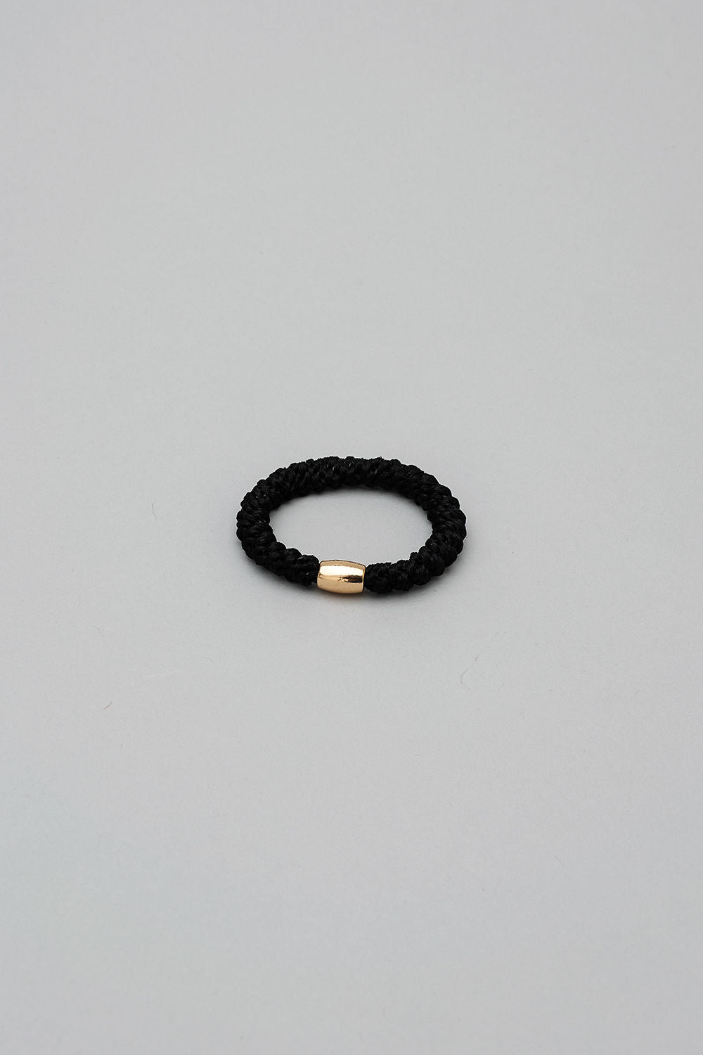 Elastic Hairband Black / Beige w Gold