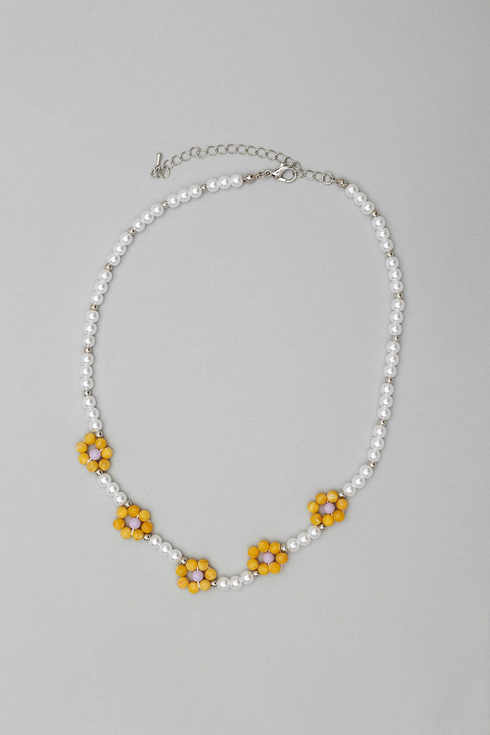Summer Flower Pearl Necklace yellow