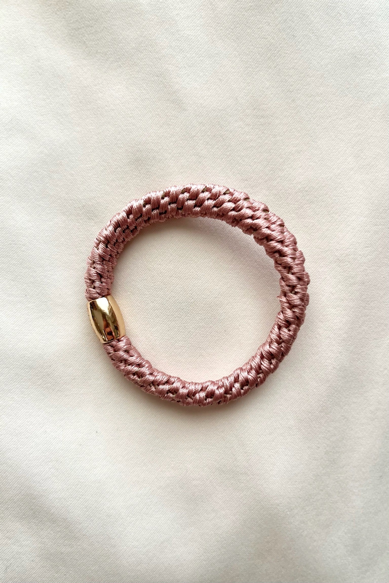 Elastic Hairband Dusty Rose w Gold